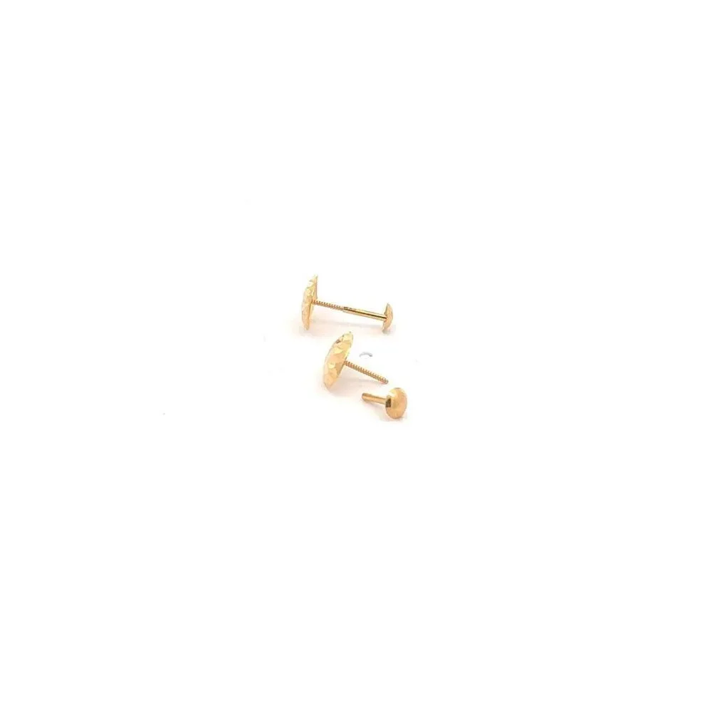 18K Gold Earrings Screw Type Tear Drop - Picture 3 of 5